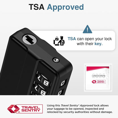 4 Pack TSA Locks for Luggage Lightweight 4-Digit Code Padlock Black