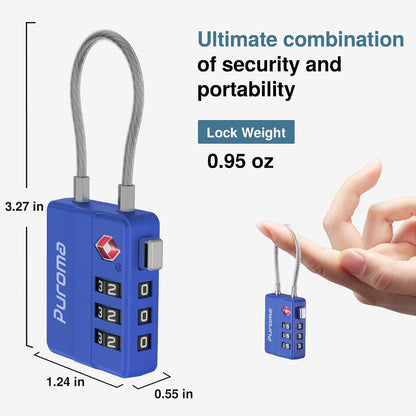 4 Pack TSA Locks for Luggage Lightweight 4-Digit Code Padlock Black