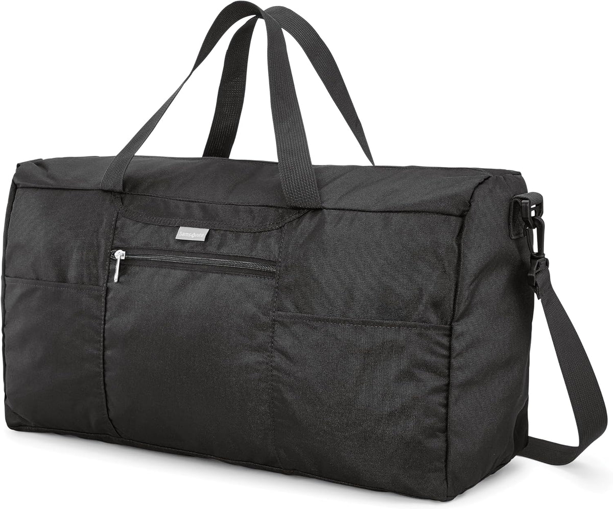Foldaway Packable Duffel Bag, Black, Medium