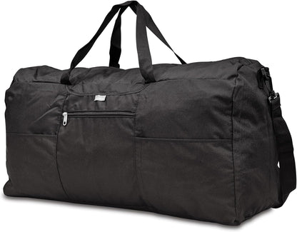Foldaway Packable Duffel Bag, Black, Medium