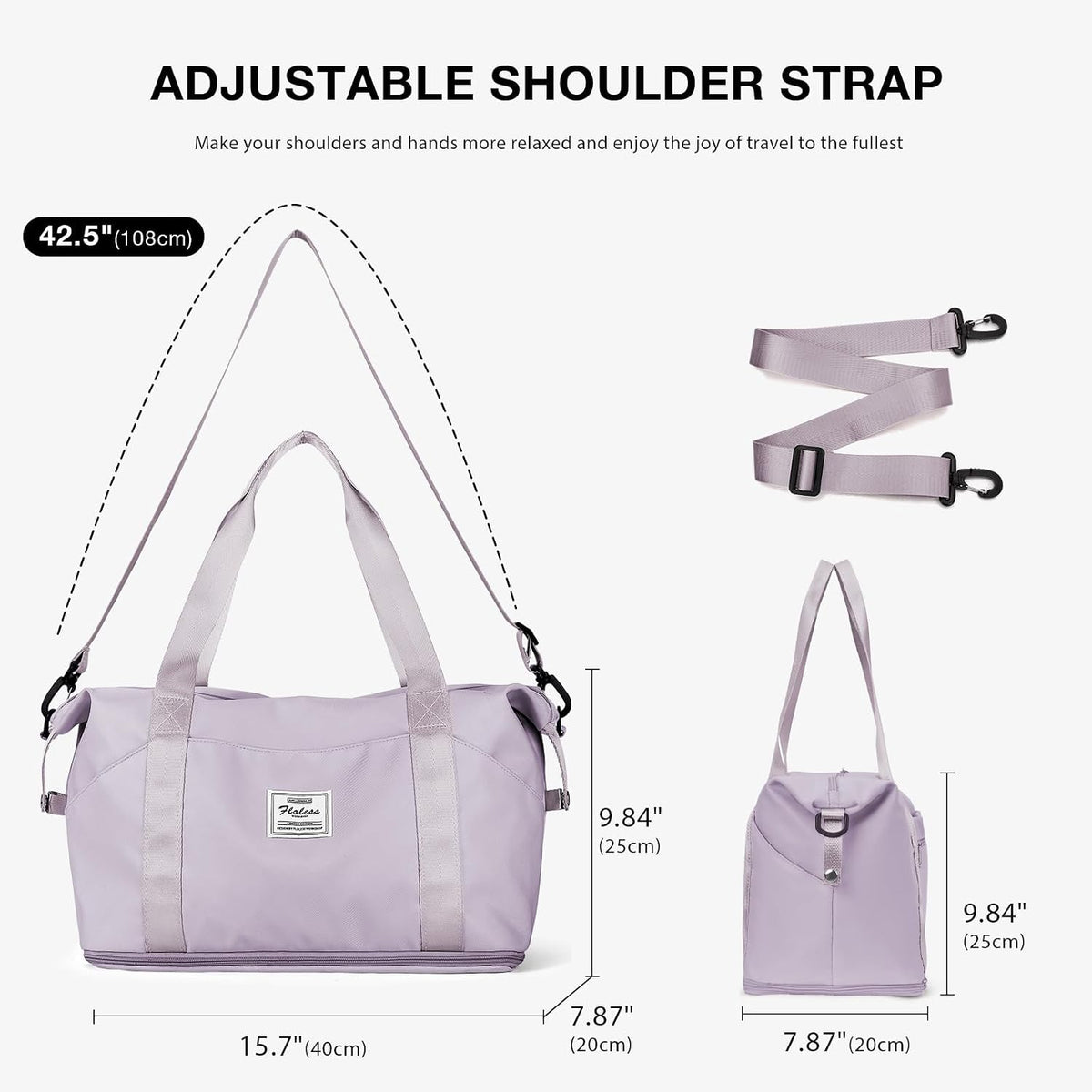Travel Duffel Bag, Sports Tote Gym Bag, Shoulder Weekender Overnight Bag for Women - Colors B