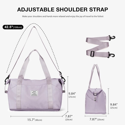 Travel Duffel Bag, Sports Tote Gym Bag, Shoulder Weekender Overnight Bag for Women - Colors B