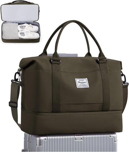 Travel Duffel Bag, Sports Tote Gym Bag, Shoulder Weekender Overnight Bag for Women - Colors A