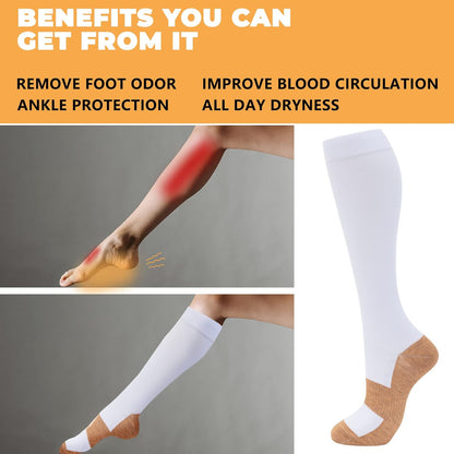 fenglaoda 8 Pairs Compression Socks for Men & Women 20-30 mmHg Knee High Nurse Pregnant Running Medical and Travel Athletic