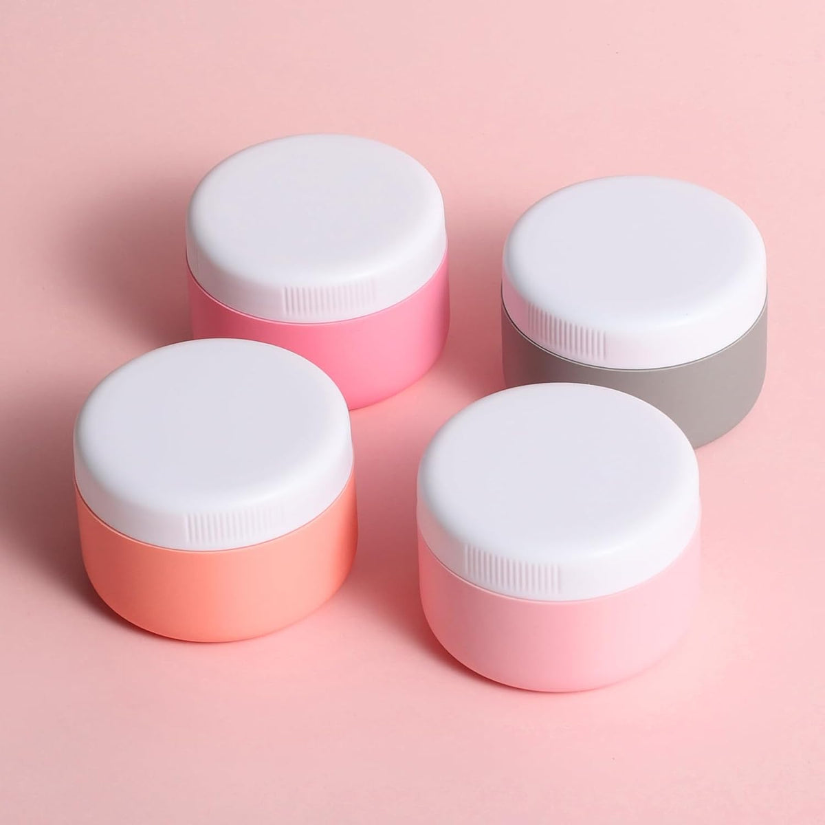 Kuangre Travel Containers for Toiletries, Silicone Cream Jars BPA-Free, Leak-proof 2oz Travel Size Containers, Portable Size Silicone Jars with Lid for Cosmetic Face Hand Body Cream (4 Pack)