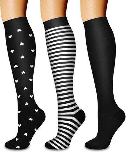 Laite Hebe 3 Pack Medical Compression Sock-Compression Sock For Women and Men Circulation -Best for Running,Nursing,Athletic Sports