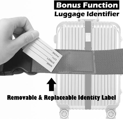 Ultra Long Heavy Duty Luggage Straps for Suitcases/Uprights/Duffels/Bags, 79" Adjustable Travel Packing Belts for Cargo Safety, Sturdy Baggage Strap Belts Multi-Pack