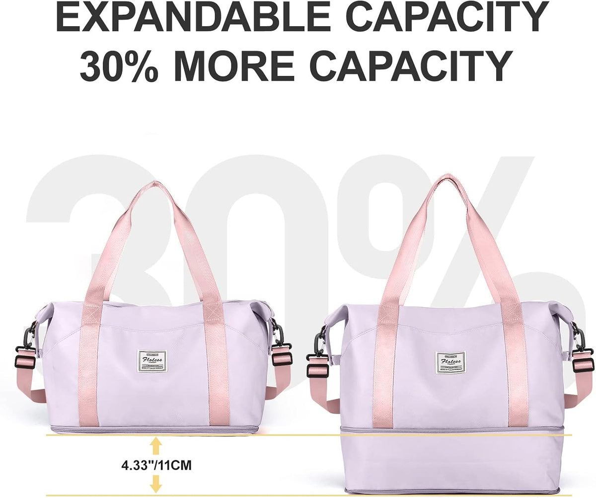 Travel Duffel Bag, Sports Tote Gym Bag, Shoulder Weekender Overnight Bag for Women - Colors B