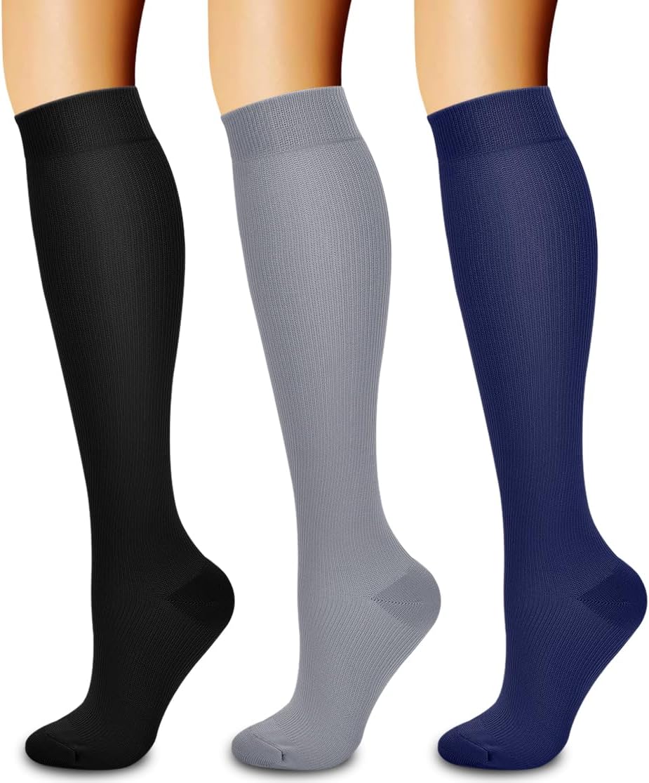 Laite Hebe 3 Pack Medical Compression Sock-Compression Sock For Women and Men Circulation -Best for Running,Nursing,Athletic Sports
