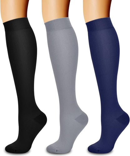 Laite Hebe 3 Pack Medical Compression Sock-Compression Sock For Women and Men Circulation -Best for Running,Nursing,Athletic Sports
