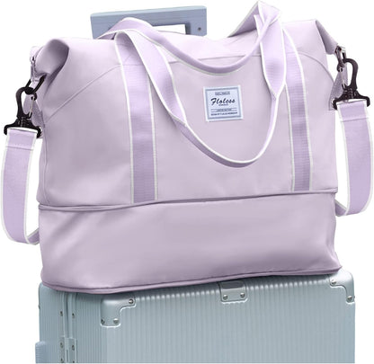 Travel Duffel Bag, Sports Tote Gym Bag, Shoulder Weekender Overnight Bag for Women - Colors A