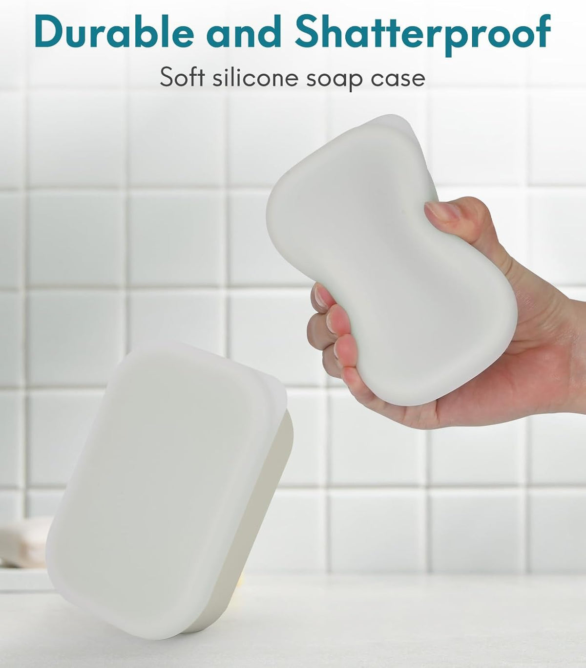 Quatish Compact Leakproof Travel Soap Case, Silicone Soap Box with Draining Layer, Enhanced Soap Container, Suitable for Camping, Gym, Bathroom, Outdoor Essentials, Green
