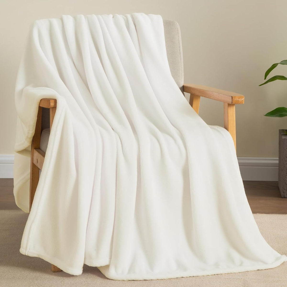 Fleece Blanket Soft Plush Throw for Couch Black 50"x60" - Colors A
