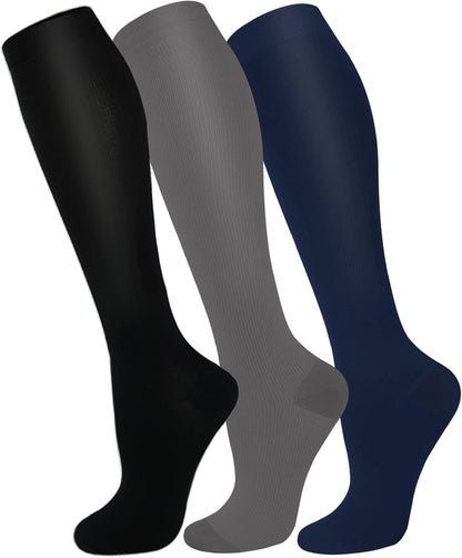 FuelMeFoot 3 Pack Copper Compression Socks - Compression Socks Women & Men Circulation - Best for Medical,Running,Athletic
