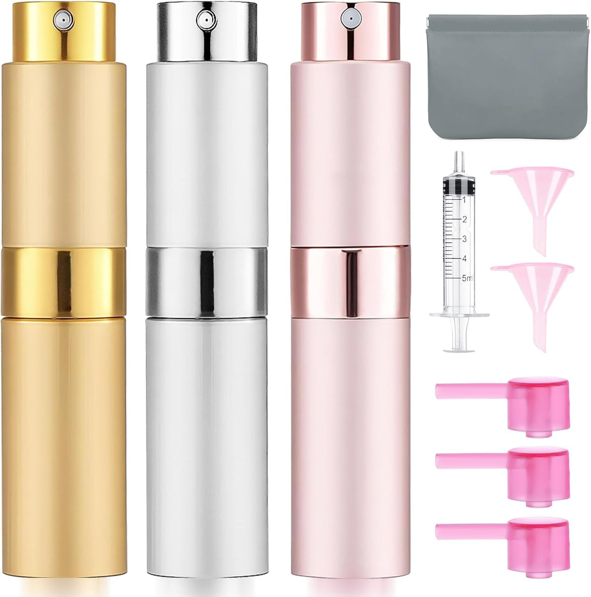 6 Pack 8ML Empty Perfume Atomizer Cologne Travel Spray Bottle for Refill Portable Cologne Dispenser Mini Sprayer for Women Men Twist Tpye