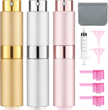 6 Pack 8ML Empty Perfume Atomizer Cologne Travel Spray Bottle for Refill Portable Cologne Dispenser Mini Sprayer for Women Men Twist Tpye