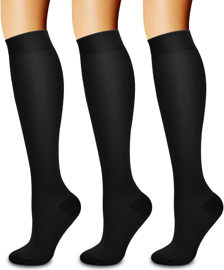 Laite Hebe 3 Pack Medical Compression Sock-Compression Sock For Women and Men Circulation -Best for Running,Nursing,Athletic Sports