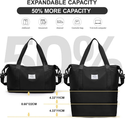 Travel Duffel Bag, Sports Tote Gym Bag, Shoulder Weekender Overnight Bag for Women - Colors B