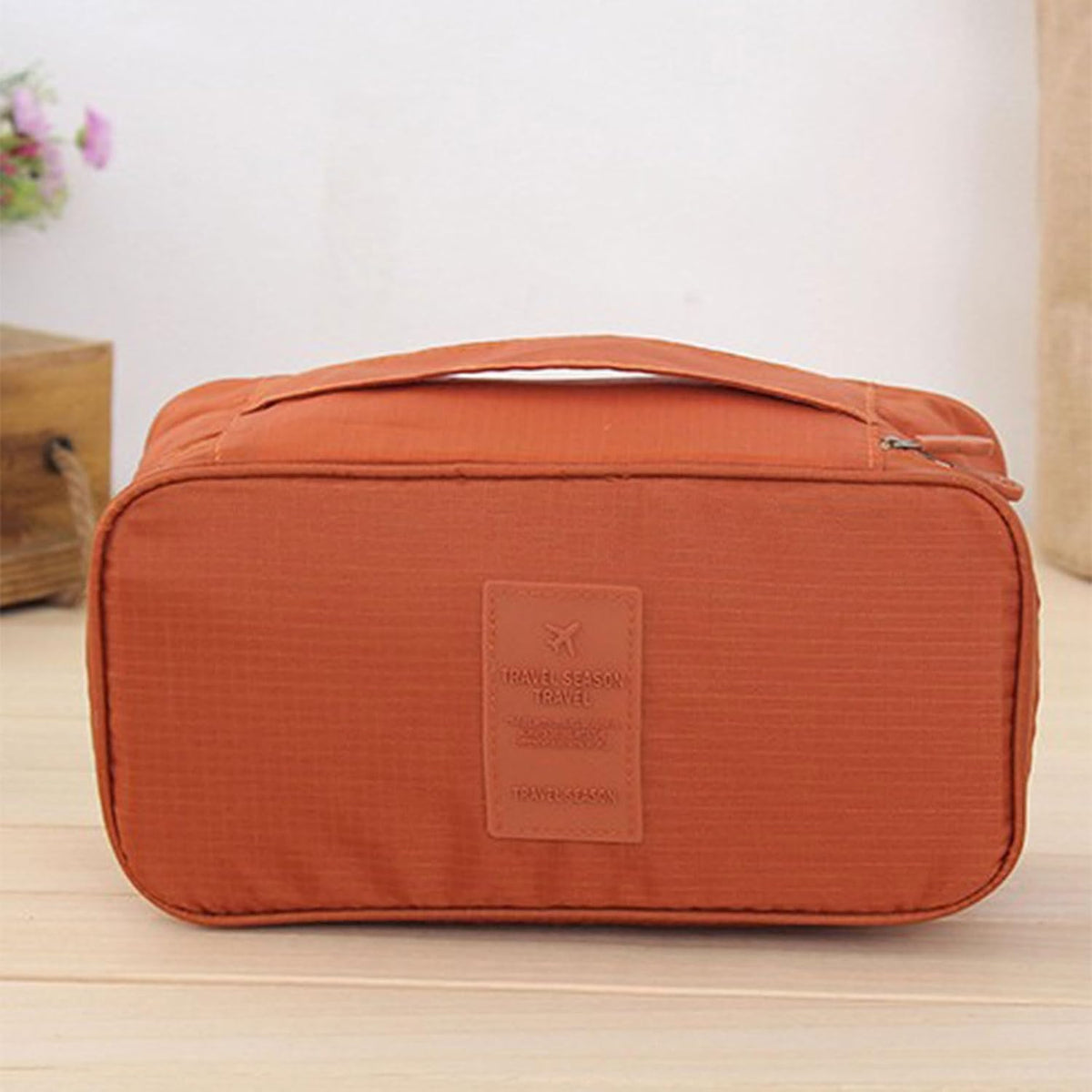 Travel Storage Bag for Bra Underwear Cosmetics Makeup Travel Organizer Wardrobe Closet Clothes Pouch Socks Panties Bags Travel Bags Organizer for Luggage, Blue Flowers