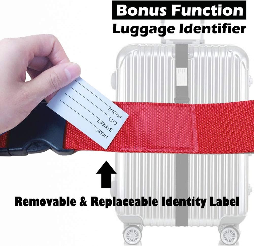 Ultra Long Heavy Duty Luggage Straps for Suitcases/Uprights/Duffels/Bags, 79" Adjustable Travel Packing Belts for Cargo Safety, Sturdy Baggage Strap Belts Multi-Pack