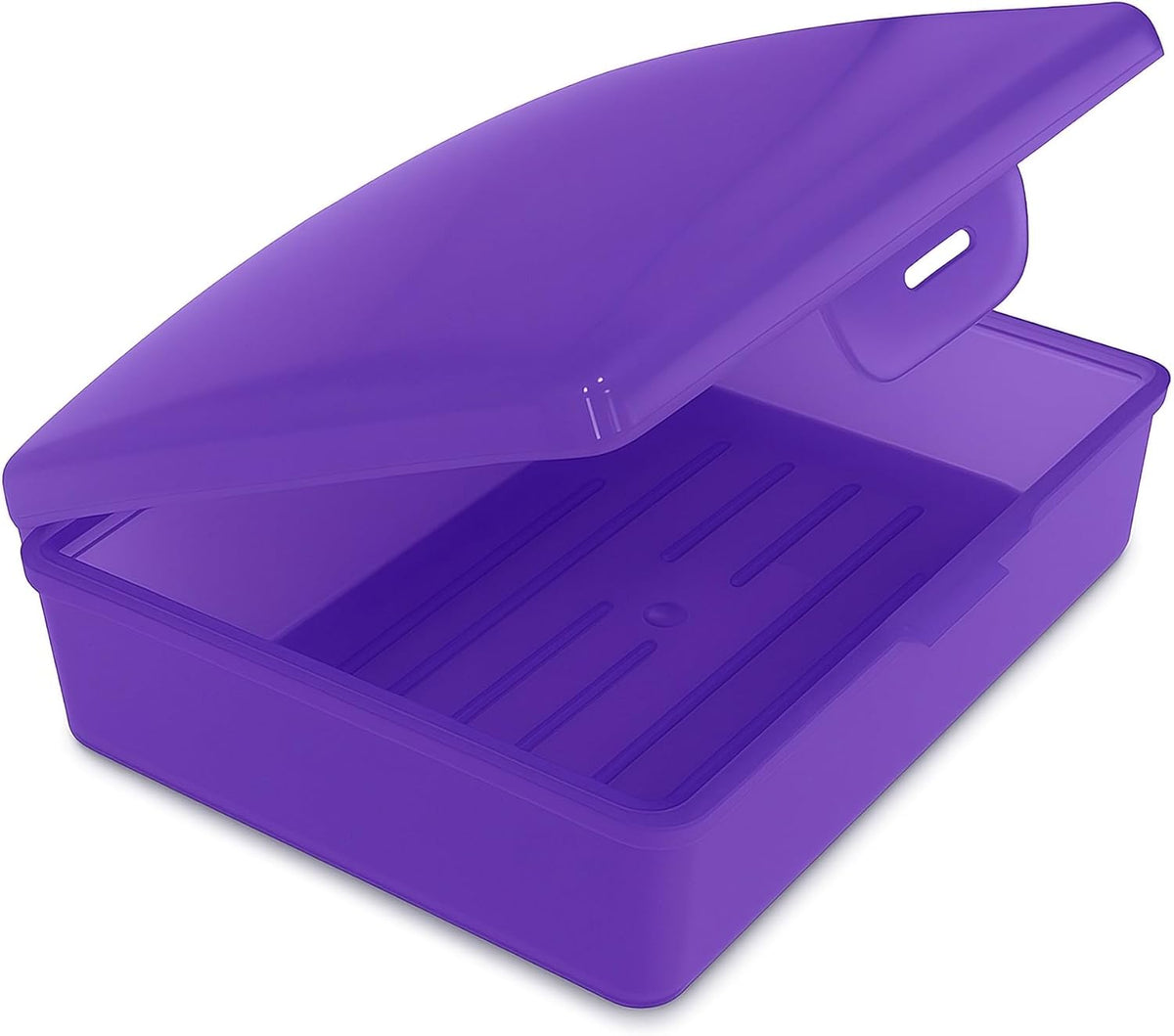 American Comb Travel Soap Box with lid - Clear White - Perfect for Traveling, Gym, or Storage. Made in The USA.