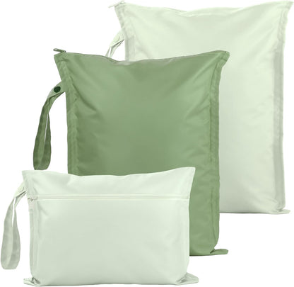 RelaxScene Wet Dry Bags Water Resistant - Reusable Waterproof Wet Dry Bag for Swimsuits & Baby Clothes - Leakproof Storage Pouch Bag for Travel & Baby Diaper - Travel Laundry Daycare Bags