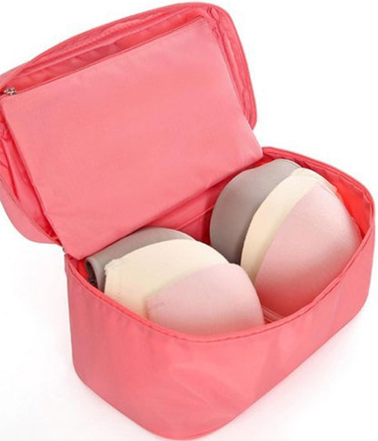 Travel Storage Bag for Bra Underwear Cosmetics Makeup Travel Organizer Wardrobe Closet Clothes Pouch Socks Panties Bags Travel Bags Organizer for Luggage, Blue Flowers