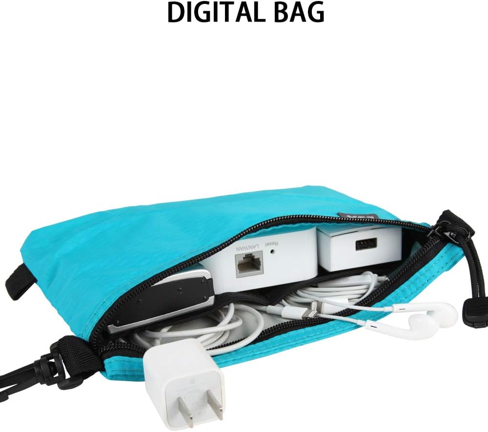 GOX Travel Toiletry Bag, Carry On Small Zipper Pouch, Cosmetic Kit Makeup, Digital Bag, Water Repellent Nylon (Orange)