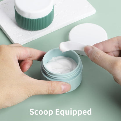 ME.FAN Travel Containers for Toiletries, TSA Approved 1.5 oz Silicone Cream Jars, Leak-proof Journey Containers, Trip Accessories with Lid for Cosmetic Face Hand 4 Pack White Lid - Morandi