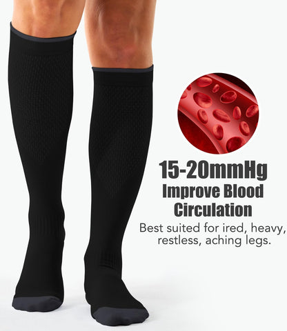 Laite Hebe 3 Pack Medical Compression Sock-Compression Sock For Women and Men Circulation -Best for Running,Nursing,Athletic Sports