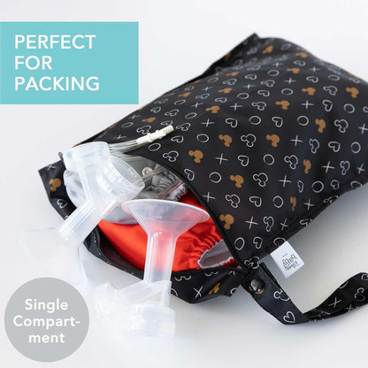 Bumkins Waterproof Wet Bag for Baby, Travel, Swim Suit, Cloth Diapers, Pump Parts, Pool, Beach, Gym Clothes, Toiletry, Hook to Stroller, Daycare, Zipper Reusable Wetdry Packing Pouch, Jungle