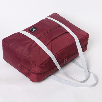 Foldable Travel Duffel Bags 2PCS Tote Carry On Luggage Spirit Airlines Personal Item Sports Gym Weekender Overnight Bags for Women and Men (Red+Blue)