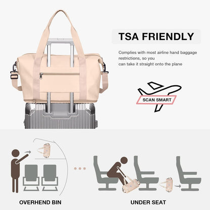 Travel Duffel Bag, Sports Tote Gym Bag, Shoulder Weekender Overnight Bag for Women - Colors A