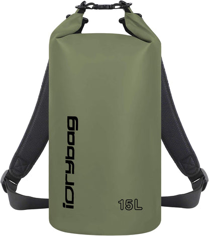 IDRYBAG Dry Bag for Kayaking Waterproof 2L/5L/10L/15L/20L, Small Dry Sack Waterproof Bag for Boating