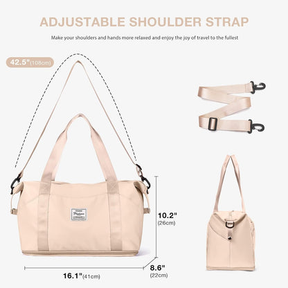 Travel Duffel Bag, Sports Tote Gym Bag, Shoulder Weekender Overnight Bag for Women - Colors A