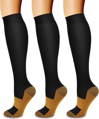Laite Hebe 3 Pack Medical Compression Sock-Compression Sock For Women and Men Circulation -Best for Running,Nursing,Athletic Sports