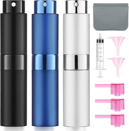 6 Pack 8ML Empty Perfume Atomizer Cologne Travel Spray Bottle for Refill Portable Cologne Dispenser Mini Sprayer for Women Men Twist Tpye