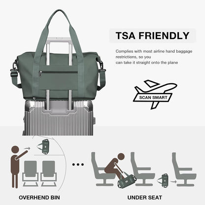 Travel Duffel Bag, Sports Tote Gym Bag, Shoulder Weekender Overnight Bag for Women - Colors A