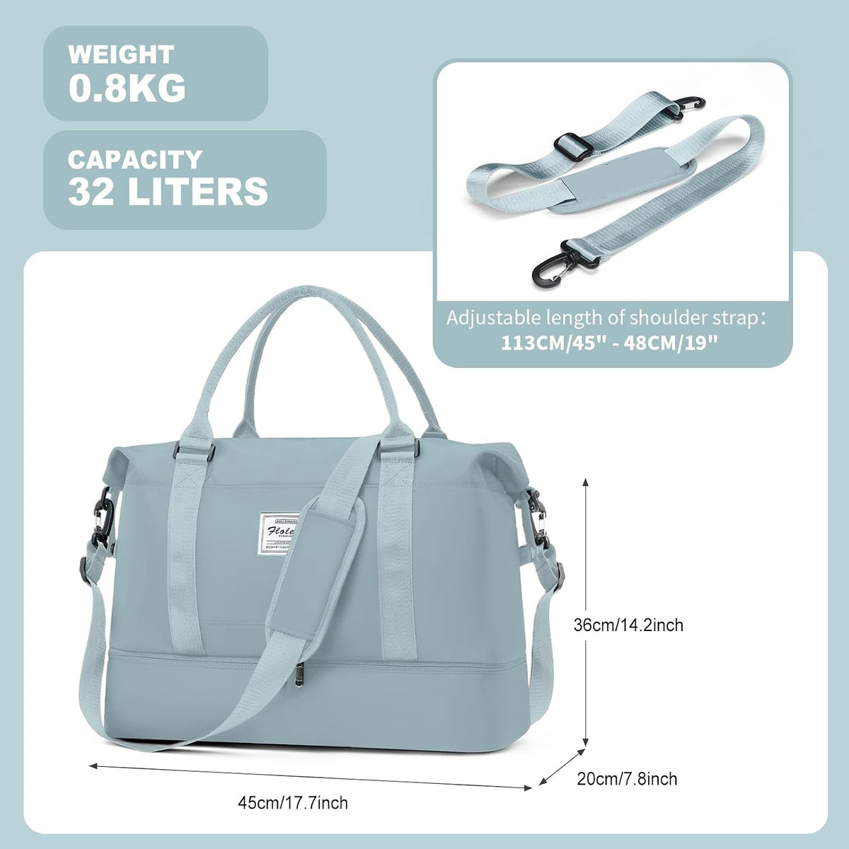Travel Duffel Bag, Sports Tote Gym Bag, Shoulder Weekender Overnight Bag for Women - Colors B