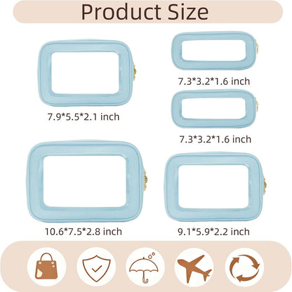 Diaper Bag Organizer Pouch Set, Clear Organizer Bags, TSA Approved Toiletry Bag, Clear Waterproof Cosmetic Bags with Zipper, Purse Organizer Pouches, Travel Organizer Bags for Woman and Kids