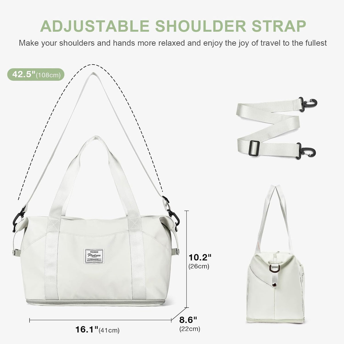 Travel Duffel Bag, Sports Tote Gym Bag, Shoulder Weekender Overnight Bag for Women - Colors A
