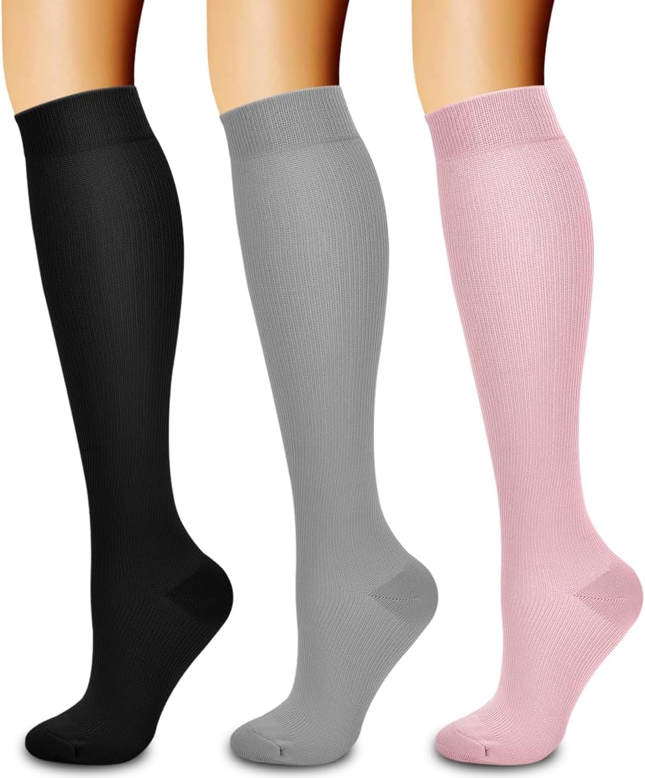 Laite Hebe 3 Pack Medical Compression Sock-Compression Sock For Women and Men Circulation -Best for Running,Nursing,Athletic Sports