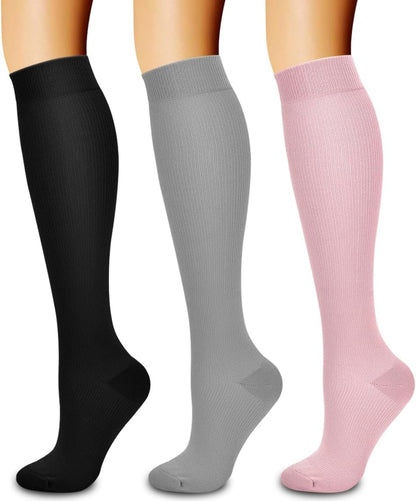 Laite Hebe 3 Pack Medical Compression Sock-Compression Sock For Women and Men Circulation -Best for Running,Nursing,Athletic Sports
