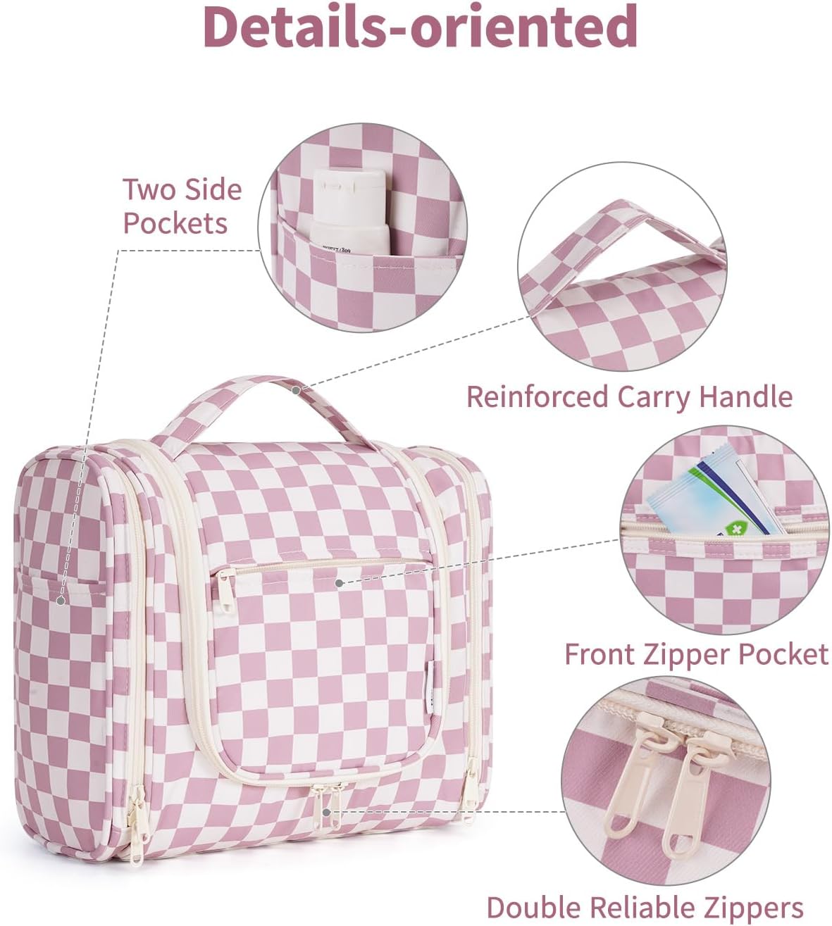 Narwey Hanging Toiletry Bag for Women Travel Makeup Bag Organizer Toiletries Bag for Cosmetics Essentials Accessories