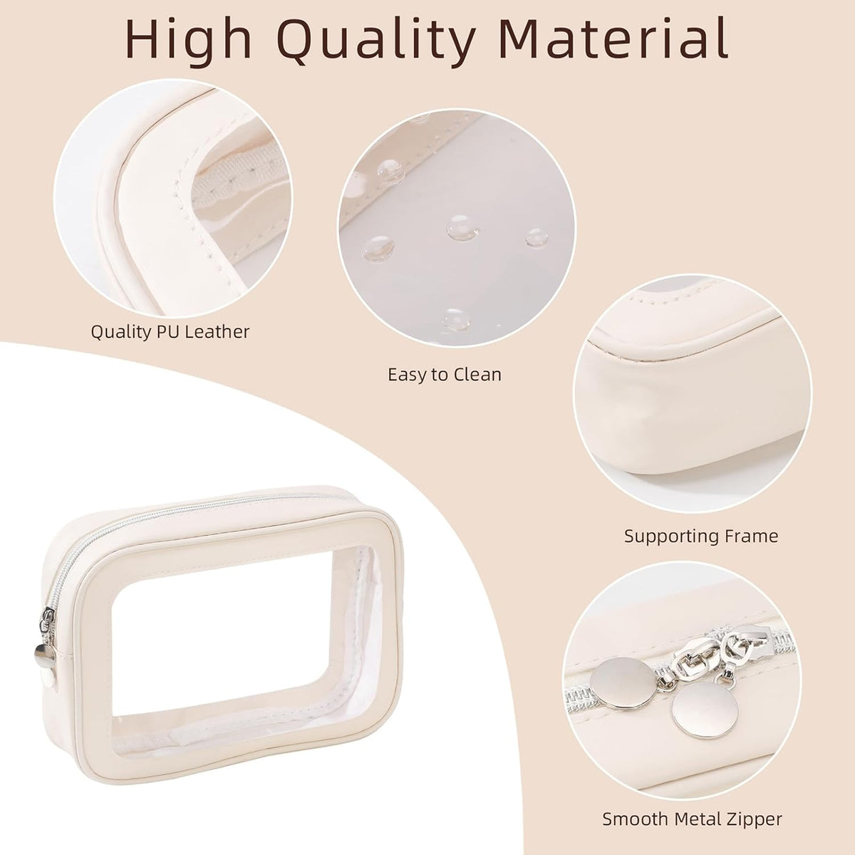 Diaper Bag Organizer Pouch Set, Clear Organizer Bags, TSA Approved Toiletry Bag, Clear Waterproof Cosmetic Bags with Zipper, Purse Organizer Pouches, Travel Organizer Bags for Woman and Kids