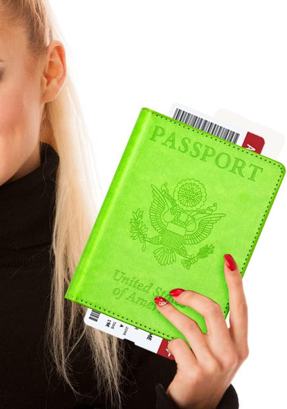 Eoehro Passport Holder for Travel Essentials, Passport Wallet Cover Case for Travel Must Haves Accessories,Passport Book Holders for Women and Men(black)