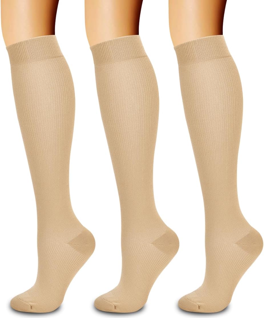 Laite Hebe 3 Pack Medical Compression Sock-Compression Sock For Women and Men Circulation -Best for Running,Nursing,Athletic Sports