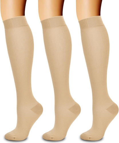 Laite Hebe 3 Pack Medical Compression Sock-Compression Sock For Women and Men Circulation -Best for Running,Nursing,Athletic Sports