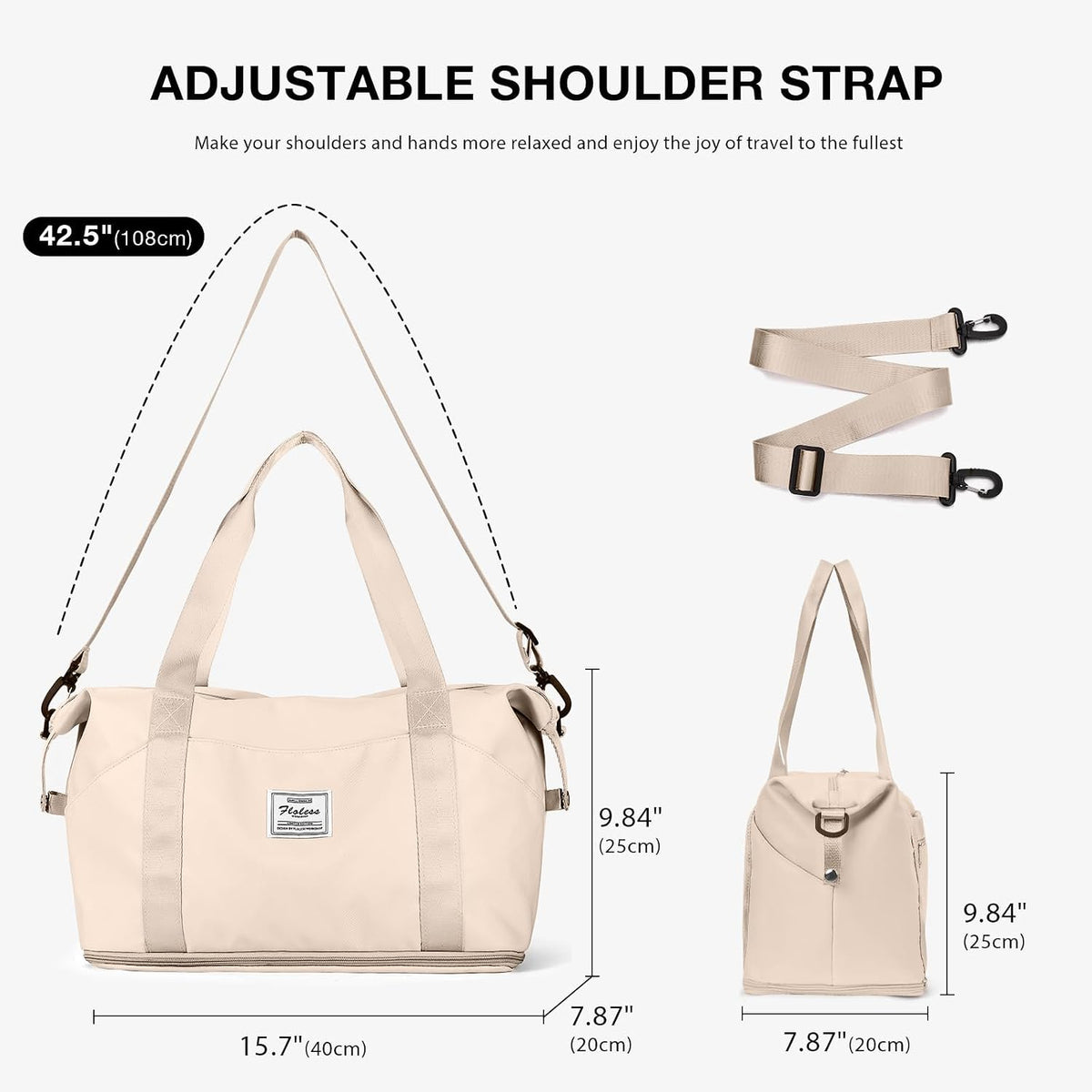 Travel Duffel Bag, Sports Tote Gym Bag, Shoulder Weekender Overnight Bag for Women - Colors A