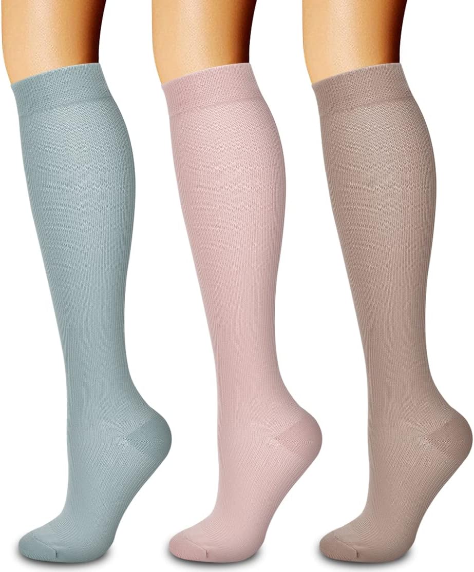 Laite Hebe 3 Pack Medical Compression Sock-Compression Sock For Women and Men Circulation -Best for Running,Nursing,Athletic Sports